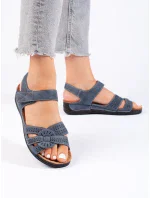 Trendy sandály dámské modré na klínku Trendy sandály dámské modré na klínku
