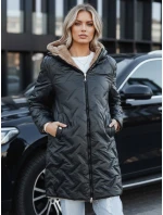 Dámská dlouhá prošívaná bunda černá FashionStreet TY5465 Dámská dlouhá prošívaná bunda černá FashionStreet TY5465