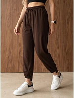 Dámské jogger kalhoty s gumou v pase, čokoládová barva, FashionStreet UY3155 Dámské jogger kalhoty s gumou v pase, čokoládová barva, FashionStreet UY3155