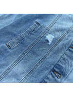 Světle modrá dlouhá džínová bunda (POP7021-LK)