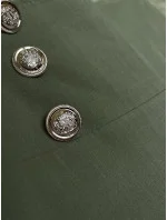 Elegantní široké dámské kalhoty v khaki barvě (33575) Elegantní široké dámské kalhoty v khaki barvě (33575)