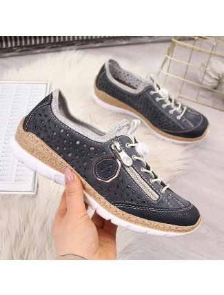 Dámská prolamovaná sportovní obuv Rieker v tmavě modré barvě N42P6-14