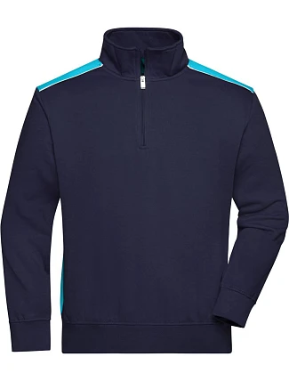 Daiber JN 868 Pracovní mikina s 1/4 zipem - Color 02.0868 navy/turquoise Daiber JN 868 Pracovní mikina s 1/4 zipem - Color 02.0868 navy/turquoise