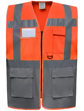Yoko HVW 801 Hi-Vis multifunkční vesta 79.W801 hi vis orange/grey Yoko HVW 801 Hi-Vis multifunkční vesta 79.W801 hi vis orange/grey