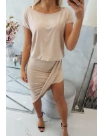 Sukienka asymetryczna beżowa