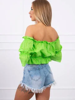 Světle zelená pruhovaná halenka