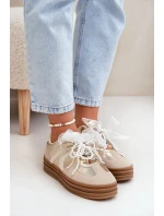 Dámské Tenisky Na Platformě S Ozdobami Béžovo-Zlaté Vinness Dámské Tenisky Na Platformě S Ozdobami Béžovo-Zlaté Vinness