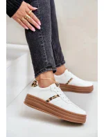 Dámské tenisky na platformě s leopardím vzorem bílé Dravinnia