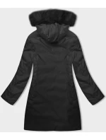 Cappuccino-černá dámská oboustranná zimní bunda s kapucí (B8202-1021)
