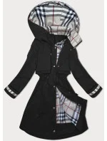 Tenká černá dámská bunda parka s kapucí BH Forever (BH-2403) Tenká černá dámská bunda parka s kapucí BH Forever (BH-2403)