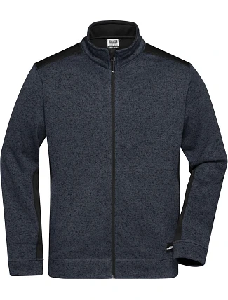 Daiber JN 862 Pánská pracovní bunda pletený fleece - Strong 02.0862 carbon melange/black