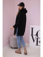 Zateplená mikina s bočními rozparky černá