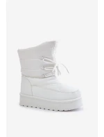 Sněhule na platformě se zipem Big Star OO274886 Bílé