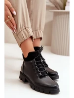 Nízké dámské kotníkové boty zateplené z eko kůže černé Erisabelle Nízké dámské kotníkové boty zateplené z eko kůže černé Erisabelle