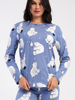 Dámské pyžamo dlouhé Tučňák a méďa