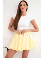 Dámská viskózová sukně balónová s gumou v pase žlutá