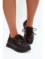 Kožené dámské tenisky na platformě Maciejka 06562-25 čokoládové