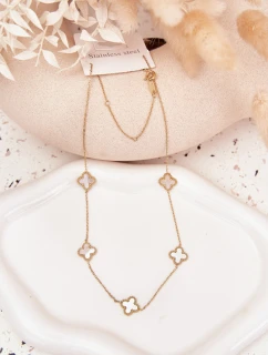 Nerezový řetízek Zlato-perlový