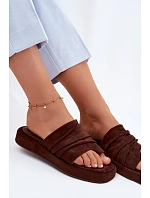 Dámské pantofle s mašlí Čokoládové Gelmira