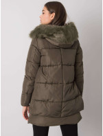 Dámská khaki zimní bunda s kapucí