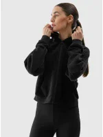 Dámská tepláková rozepínací mikina s přídavkem modálu 4F - černá Dámská tepláková rozepínací mikina s přídavkem modálu 4F - černá