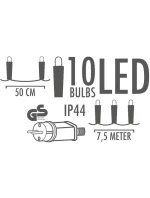 GARDEN GIRLANDA PARTY LIGHT 10LED 7,5M dětské