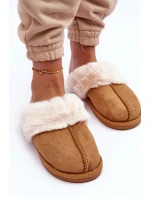Dámské Pantofle s Kožešinou Camel Pinky