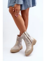 Dámské kůže Díra Botky kovbojka Zlaté Lewski 3305/2