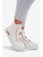 Dámské tenisky na platformě s přívěsky bílé Gracella