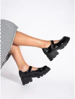 Designové dámské černé polobotky platforma Designové dámské černé polobotky platforma