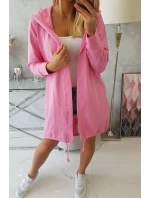 Světle růžový plášť s potiskem