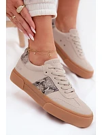 Dámské tenisky s vložkami z hadí kůže Big Star TT274299 šedé