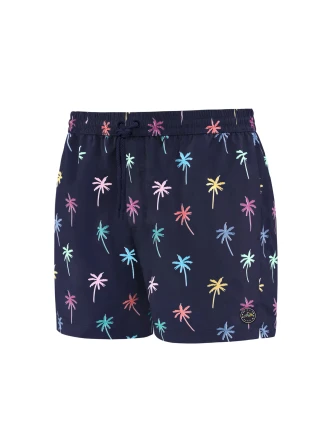Pánské plavkové kraťasy Happy Self SM29-23 tm.modrá/ květinky -vzor - Self Pánské plavkové kraťasy Happy Self SM29-23 tm.modrá/ květinky -vzor - Self