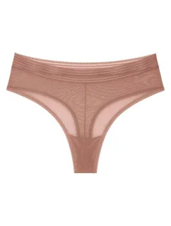 Tempting Sheer Highwaist String - BROWN - TRIUMPH BROWN - TRIUMPH