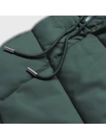 Zelená dlouhá klasická zimní dámská bunda (B8075-10)