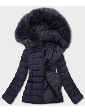 Tmavě modrá krátká dámská zimní bunda (YP-20091-55) Tmavě modrá krátká dámská zimní bunda (YP-20091-55)