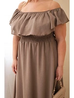 Dámské šaty Plus Size s volánem a elastickým pasem fango