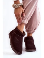 Dámské semišové nízké boty do sněhu Hněde Shelie Dámské semišové nízké boty do sněhu Hněde Shelie