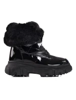 Moderní černé sněhule dámské bez podpatku Moderní černé sněhule dámské bez podpatku