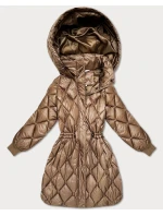 Hnědá široká dámská zimní oversize bunda Minority (M2-6518-305)