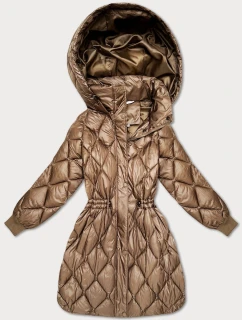 Hnědá široká dámská zimní oversize bunda Minority (M2-6518-305)