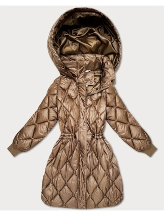 Hnědá široká dámská zimní oversize bunda Minority (M2-6518-305)