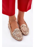 Dírové baleríny s odhalenou patou zlaté Navinnia