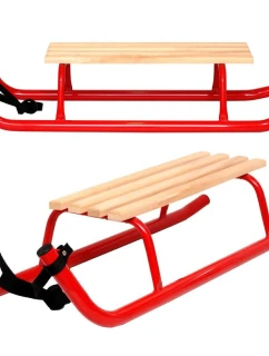 KOVOVÉ SÁNĚ PRO 2 OSOBY ZESÍLENÉ ČERVENÉ