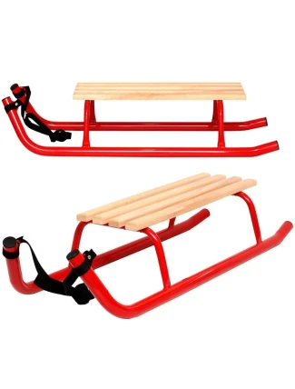 KOVOVÉ SÁNĚ PRO 2 OSOBY ZESÍLENÉ ČERVENÉ