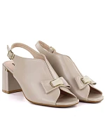 Dámské sandály na jehlovém podpatku s mašlí béžové Jezzi RMR25112-3