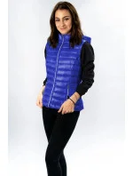 Prošívaná lesklá dámská vesta v chrpové barvě (7000) Prošívaná lesklá dámská vesta v chrpové barvě (7000)