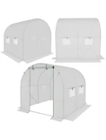 ZAHRADNÍ TUNEL 200x200x200 cm PE BÍLÁ OCELOVÁ KONSTRUKCE