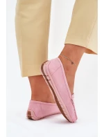 Dámské semišové mokasíny světle růžové Lenvie