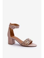 Sandály Na Podpatku Maciejka 04141-49 Béžové Sandály Na Podpatku Maciejka 04141-49 Béžové